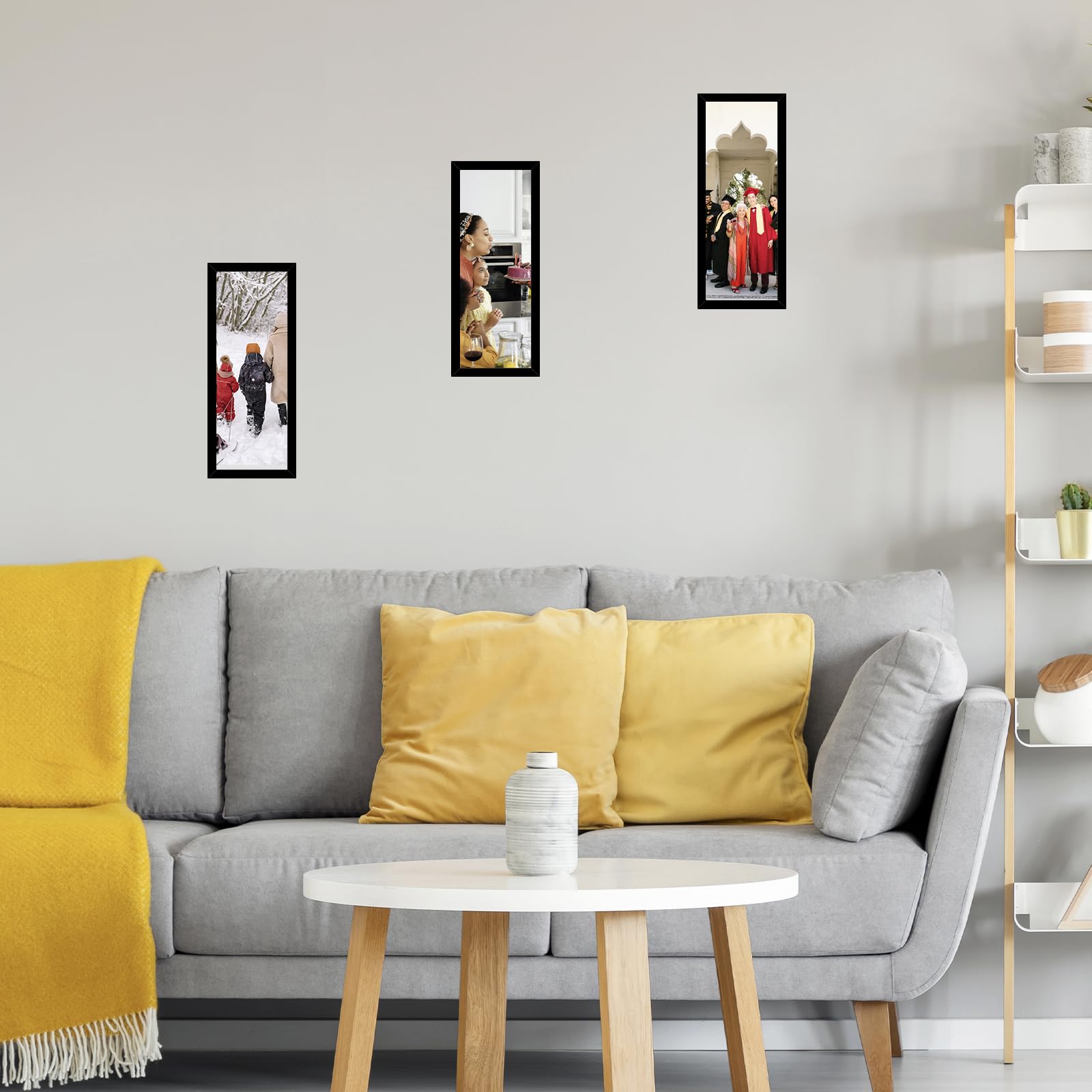 JCJMY 4x12 Picture Frame Black for Wall Hanging or Tabletop, Wall Mounting Horizontally or Vertically, 4 x 12 Wall Gallery Poste